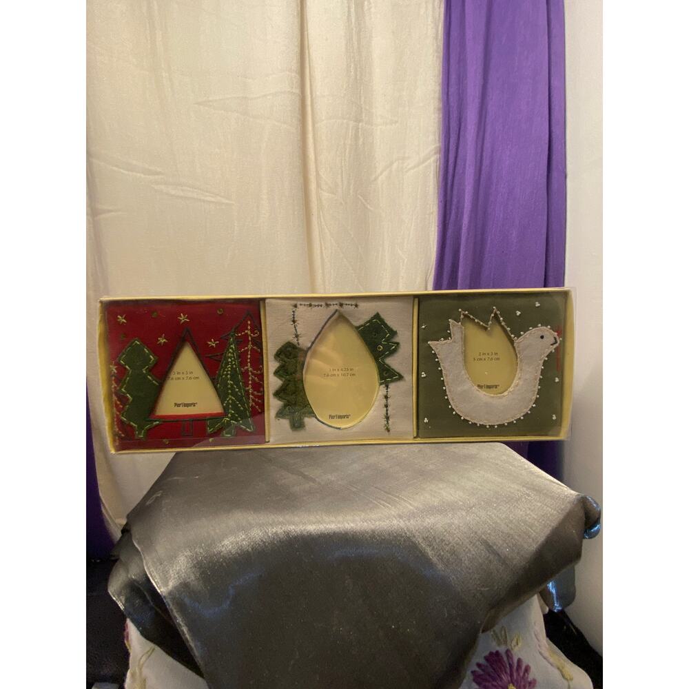 Pier 1 Imports Christmas Picture Frame Trio (3), NIB,